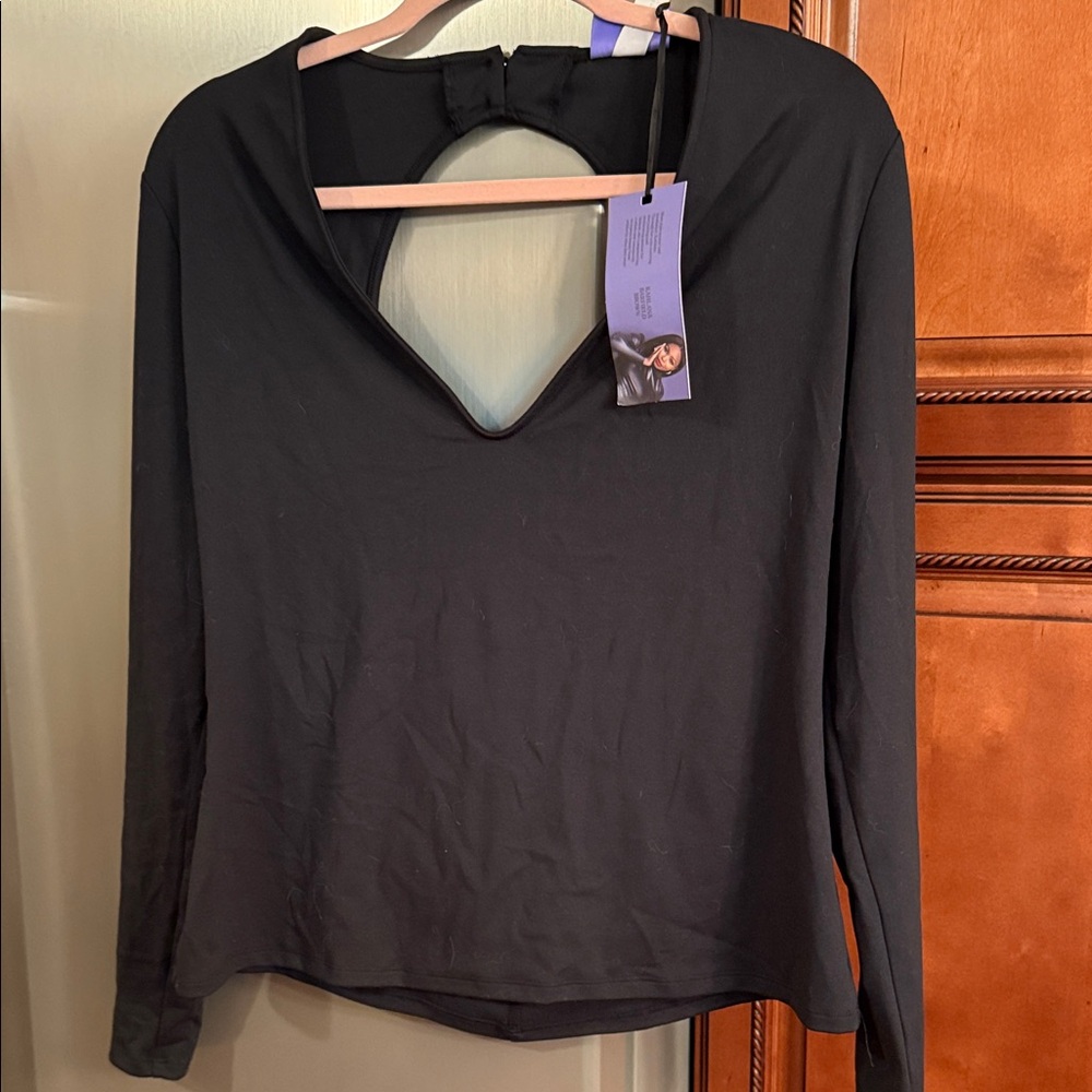 Elegant Black V-Neck Women's Blouse